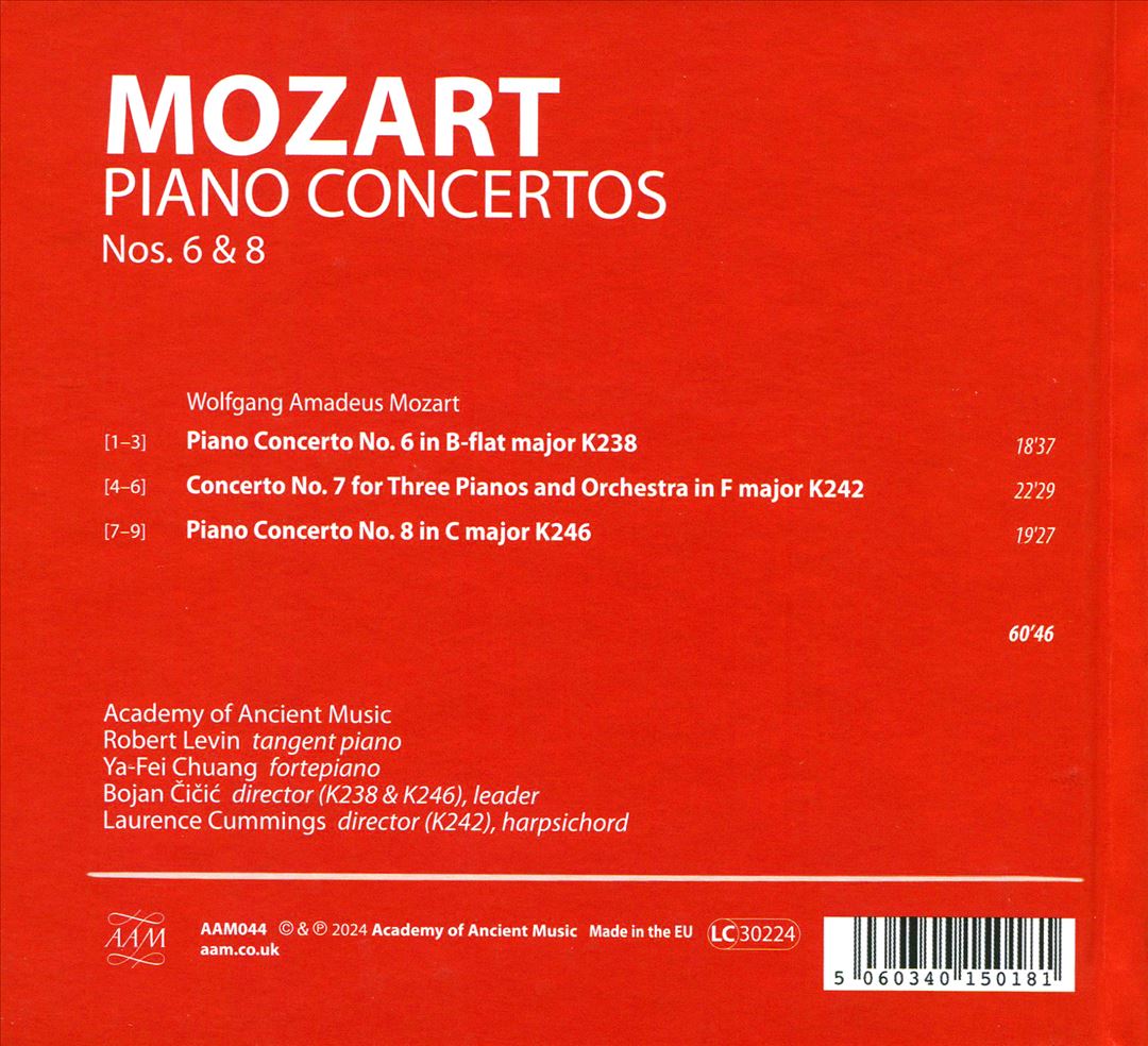 Mozart: Piano Concertos K238, K242, K246 cover art