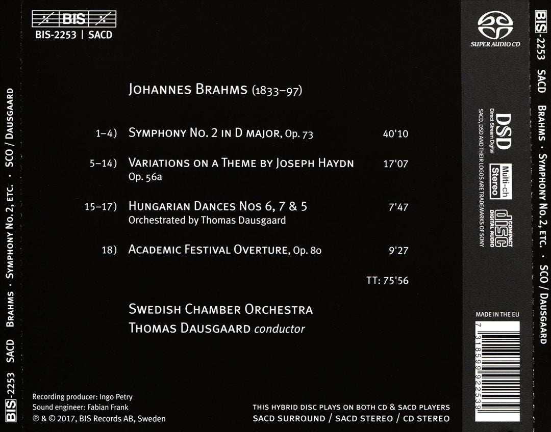Brahms: Symphony No. 2; Haydn Variations; Academic Festival Overture cover art