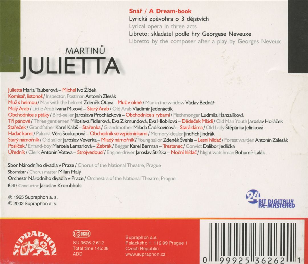 Martinu: Julietta cover art