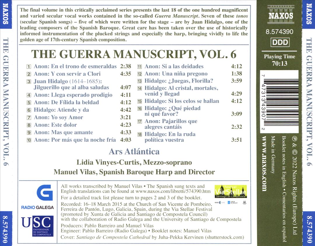 Guerra Manuscript, Vol. 6: 17th Century Secular Spanish Vocal Music cover art