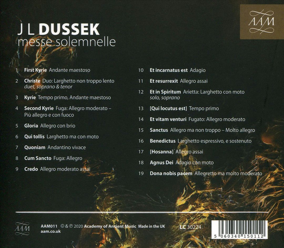 J.L. Dussek: Messe Solemnelle cover art