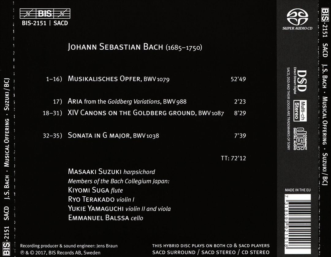 J.S. Bach: Musicalischer Opfer cover art