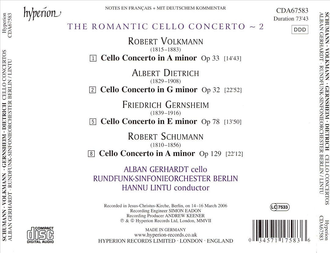 Romantic Cello Concerto, Vol. 2 cover art