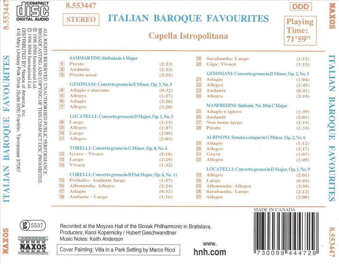 Italian Baroque Favourites cover art