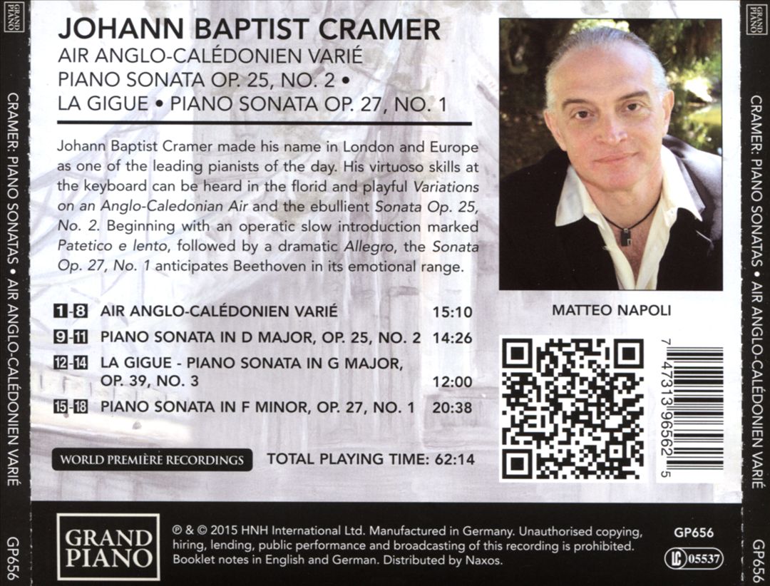 Cramer: Air Anglo-Calédonien Varié; Piano Sonata, Op. 25/2; La Gigue; Piano Sonata, Op. 27/1 cover art