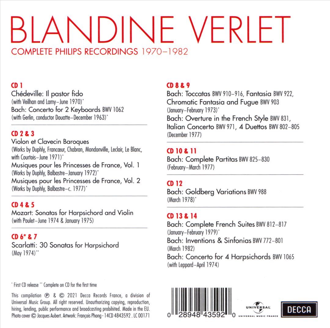 Blandine Verlet: Complete Philips Recordings cover art