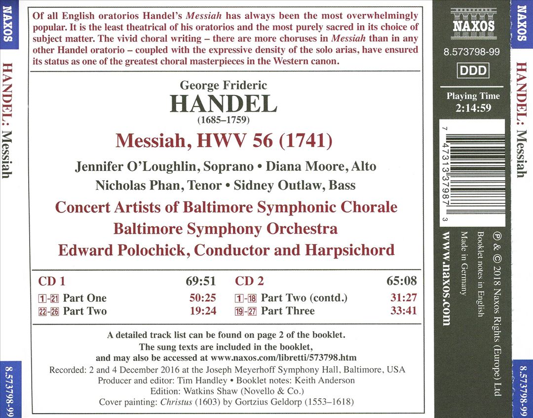 Handel: Messiah cover art
