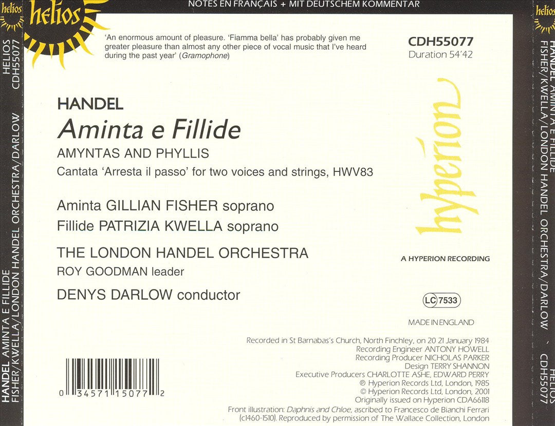 Handel: Aminta e Fillide cover art