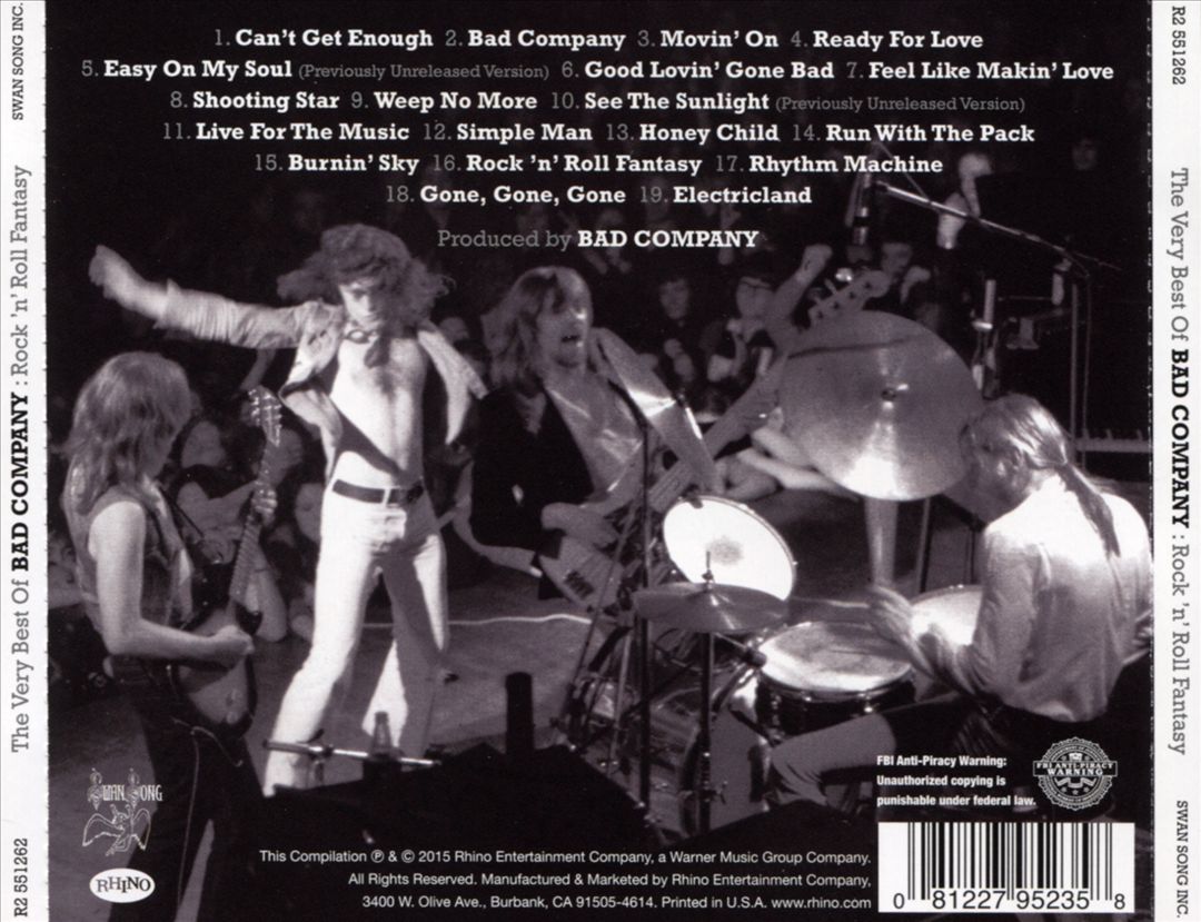 Rock 'N' Roll Fantasy: The Very Best of Bad Company cover art