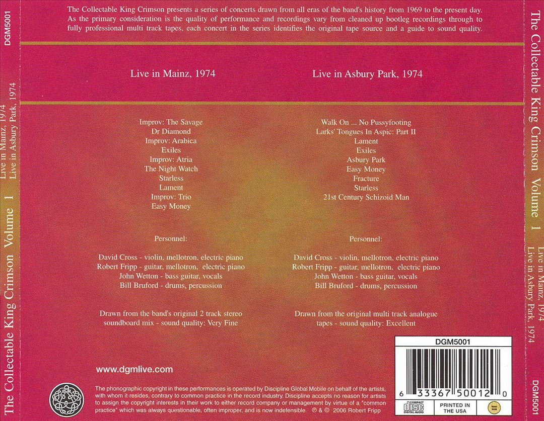 Collectable King Crimson, Vol. 1 cover art