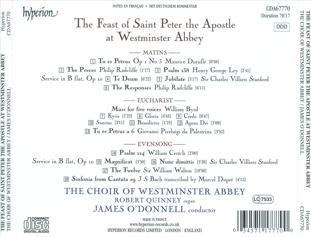 Feast of St. Peter the Apostle at Westminster Abbey cover art