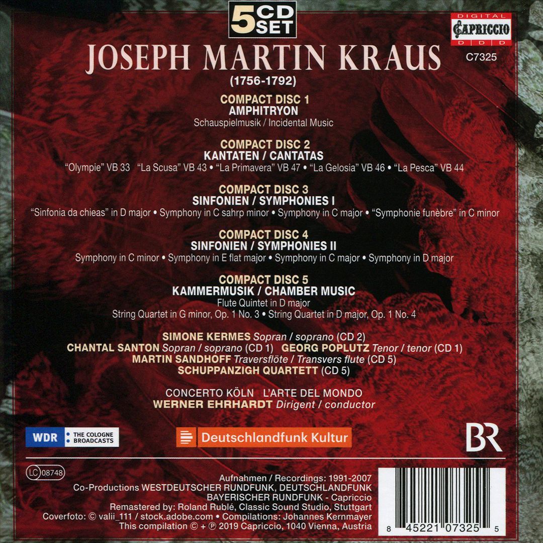 Joseph Martin Kraus: Amphitryon; Kantatas; Symphonien; Kammermusik cover art