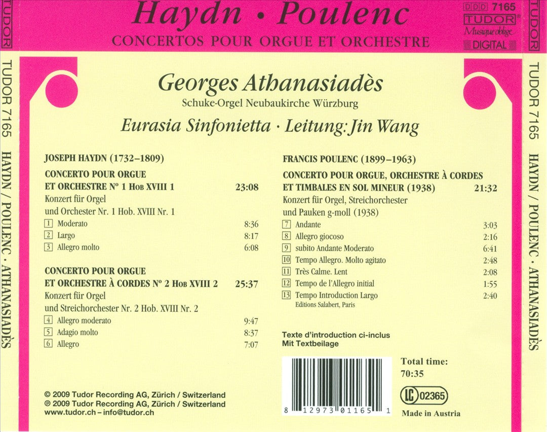 Haydn, Poulenc: Concertos pour Orgue cover art