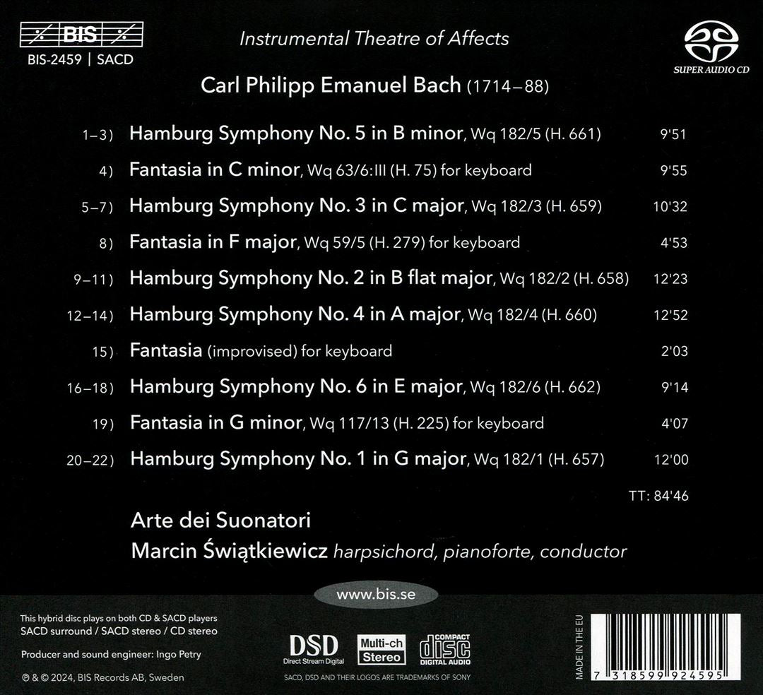 Instrumental Theatre of Affects: C.P.E. Bach - Hamburg Symphonies & Fantasias cover art