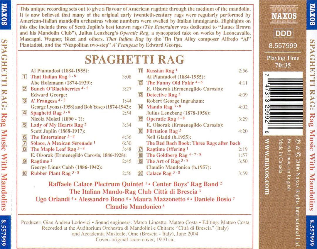 Spaghetti Rag: Rag Music with Mandolins cover art