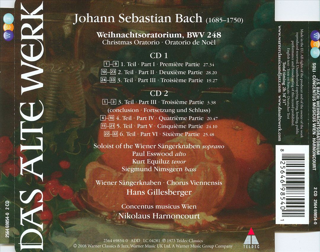 JS Bach: Weihnachtsoratorium cover art