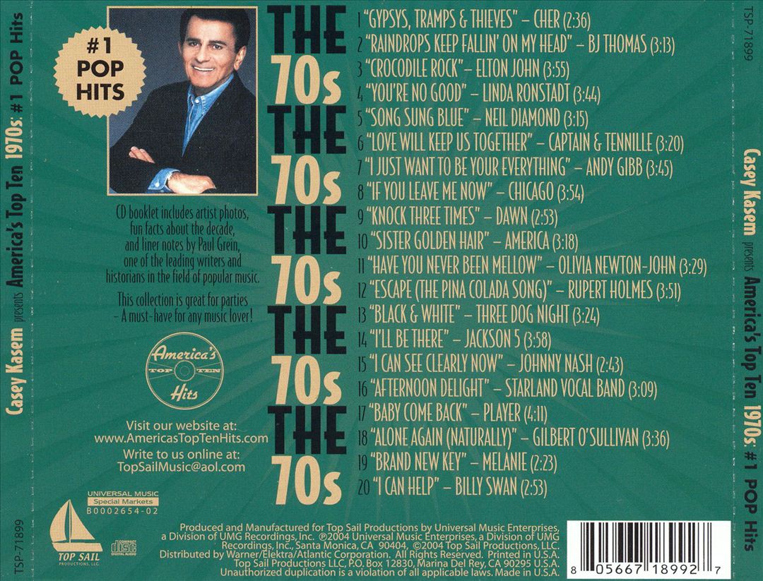 Casey Kasem Presents: America's Top Ten - The 70s #1 Pop Hits cover art
