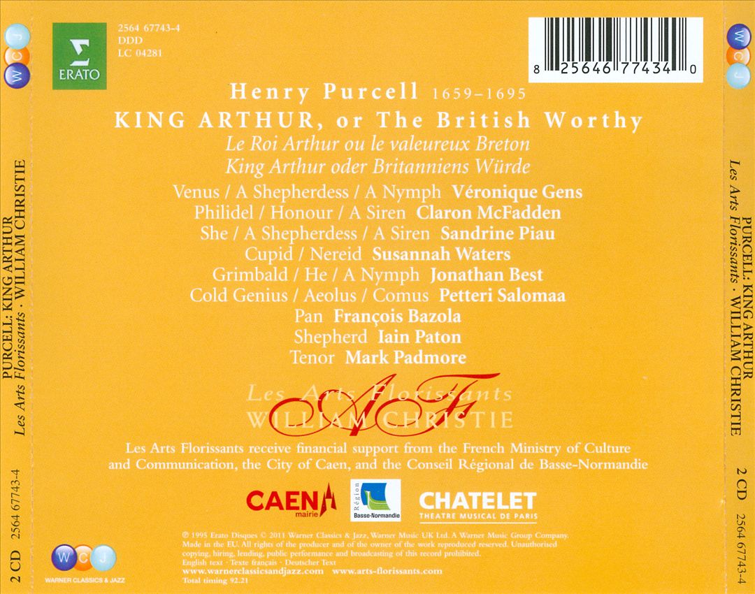 Purcell: King Arthur cover art