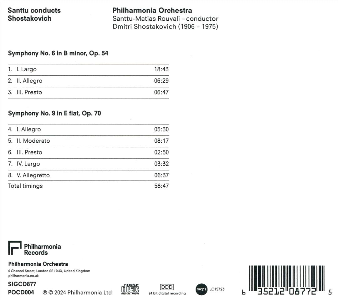 Santtu conducts Shostakovich: Symphonies Nos. 6 & 9 cover art