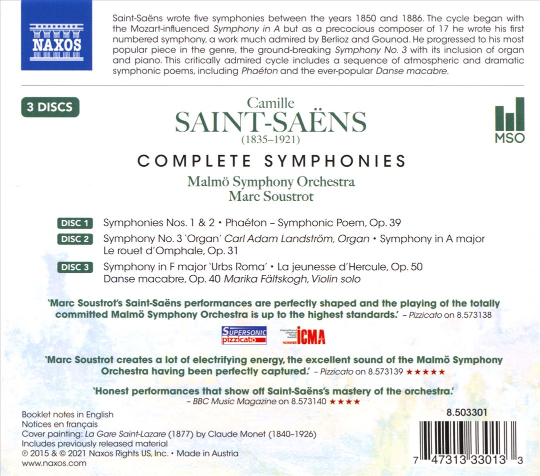 Saint-Saëns: Complete Symphonies cover art