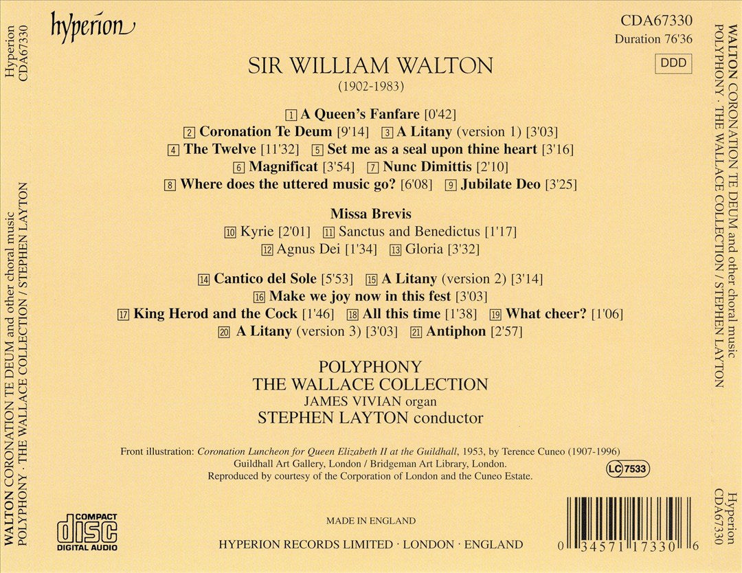 William Walton: Coronation Te Deum and other choral music cover art
