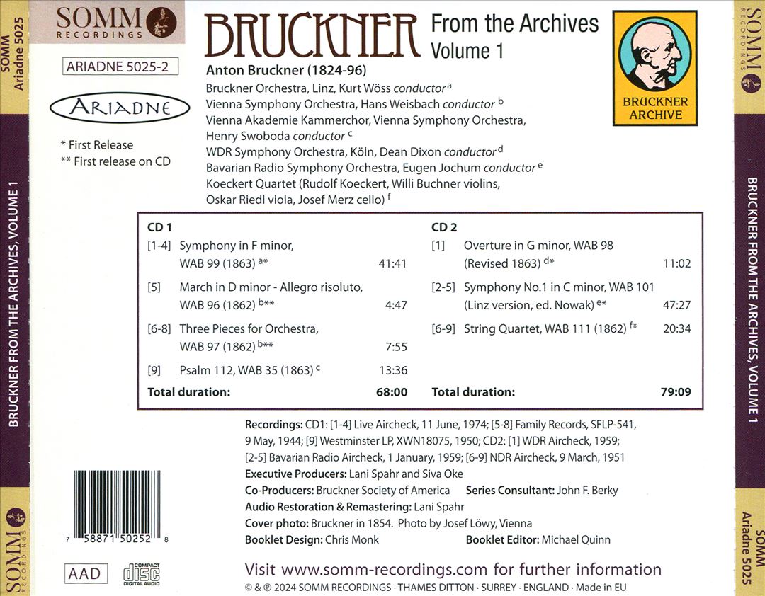 Bruckner from the Archives, Vol. 1 cover art
