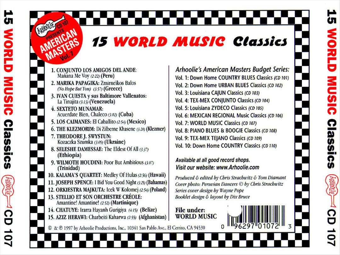 Arhoolie Presents American Masters, Vol. 7: 15 World Music Classics cover art