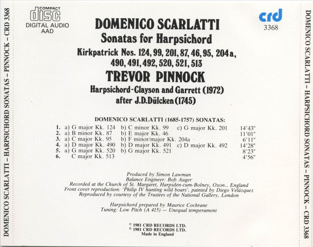 Domenico Scarlatti: Sonatas for Harpsichord cover art