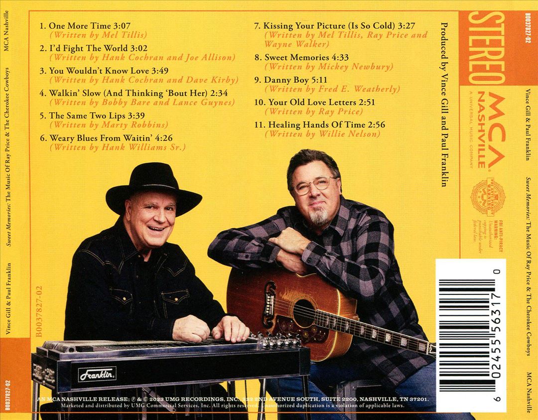 Sweet Memories: The Music of Ray Price & the Cherokee Cowboys cover art