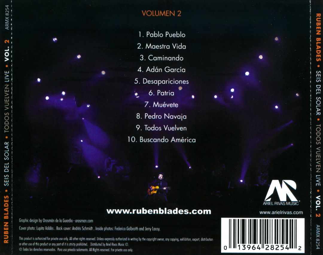 Todos Vuelven: Live, Vol. 2 cover art