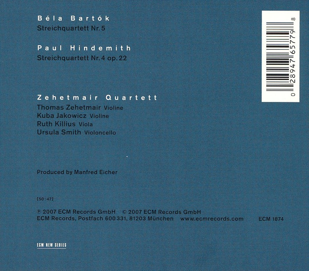 String Quartets by Bartók & Hindemith cover art