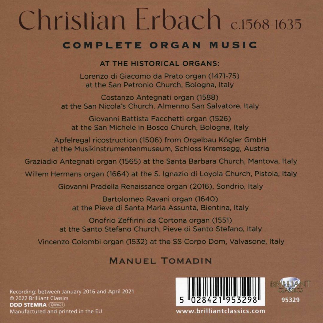 Christian Erbach: Complete Organ Music cover art