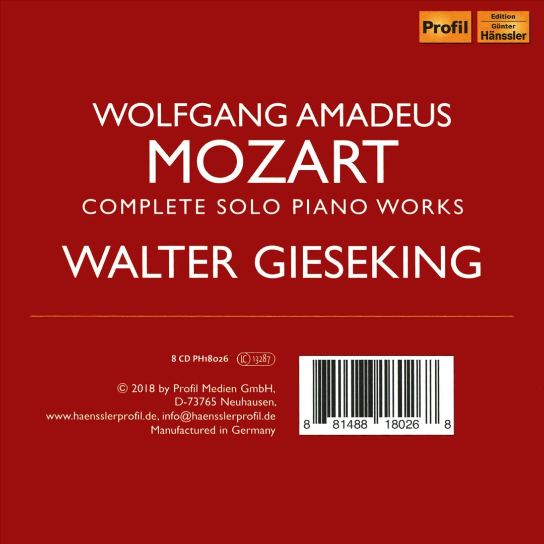 Wolfgang Amadeus Mozart: Complete Solo Piano Works cover art