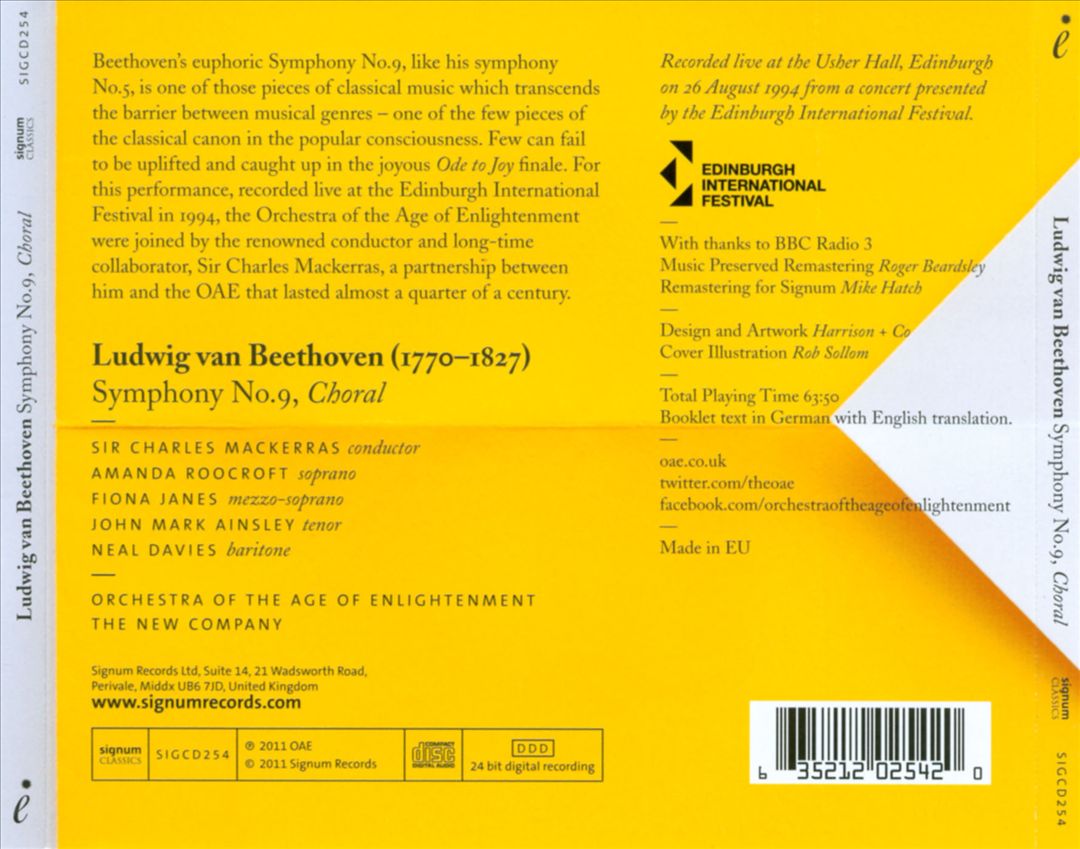Beethoven: Symphony No. 9 "Choral" cover art