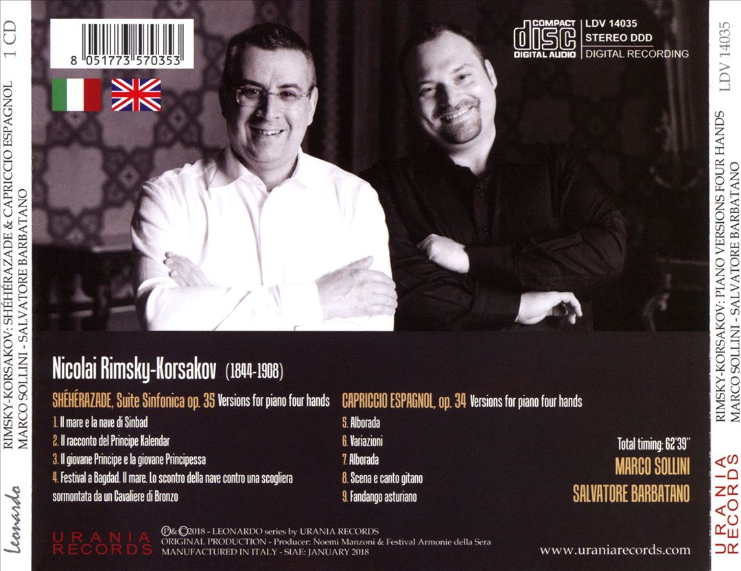 Nikolai Rimsky-Korsakov: Shéhérazade; Capriccio Espagnol - Original versions for Piano 4 hands cover art