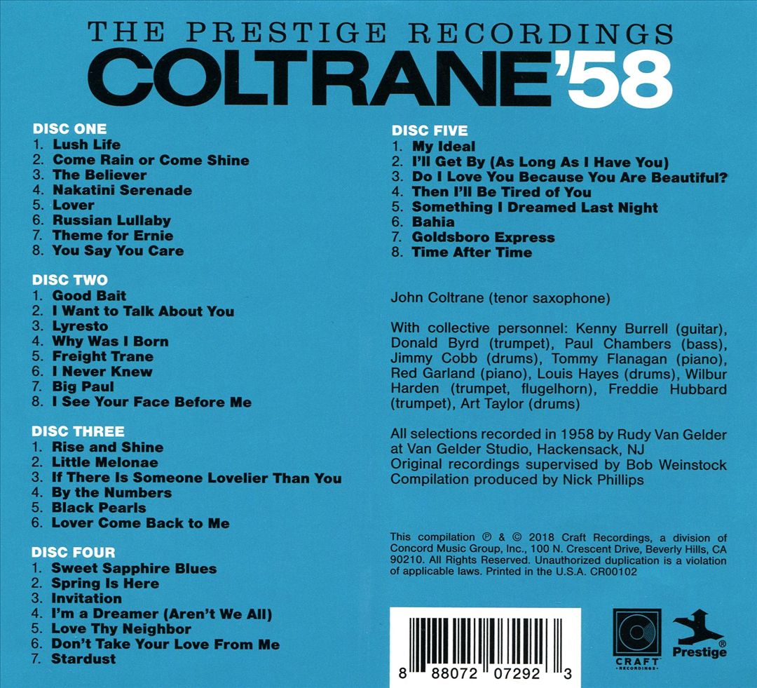 Coltrane '58: The Prestige Recordings cover art