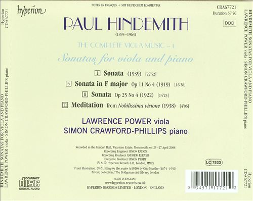 Complete Hindemith Viola Music, Vol. 1: Viola Sonatas cover art