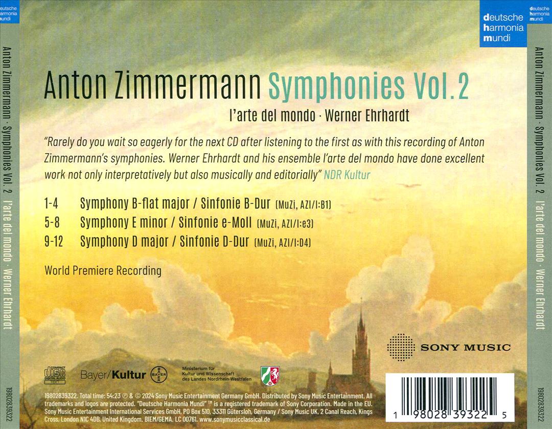 Anton Zimmermann: Symphonies Vol. 2 cover art