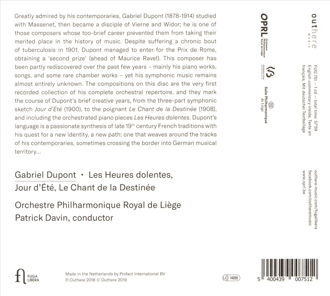 Gabriel Dupont: Complete Symphonic Works cover art
