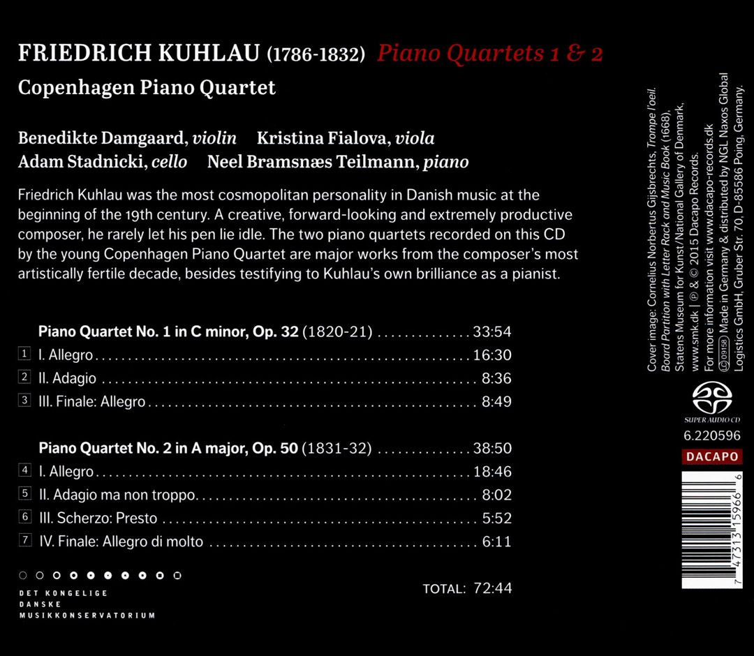 Friedrich Kuhlau: Piano Quartets 1 & 2 cover art