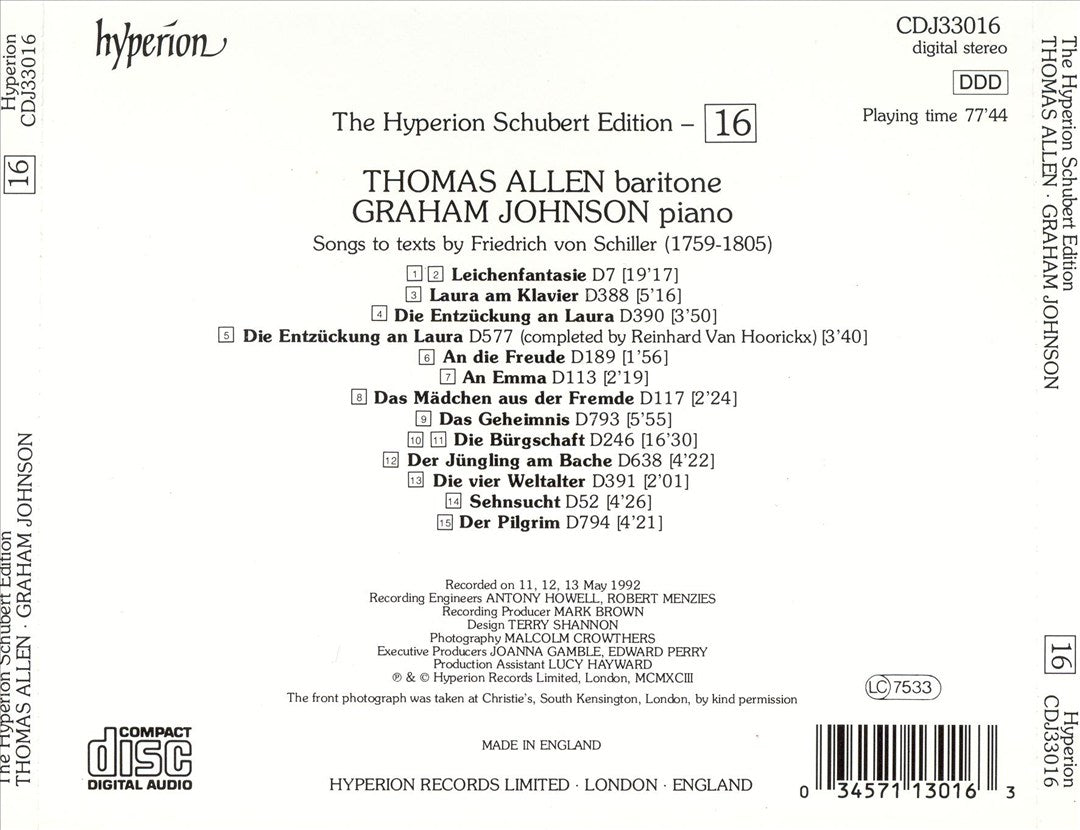 Schubert: Complete Songs, Vol. 16 cover art