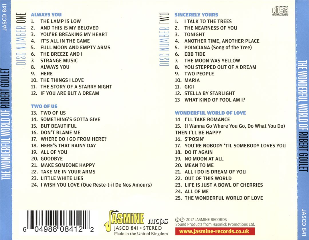 Wonderful World of Robert Goulet: The First Four Albums cover art