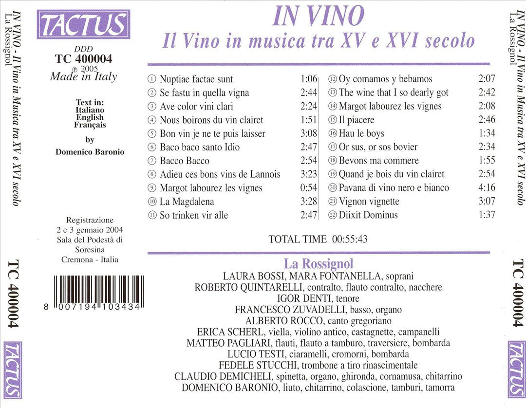 In Vino: Wine in Music cover art