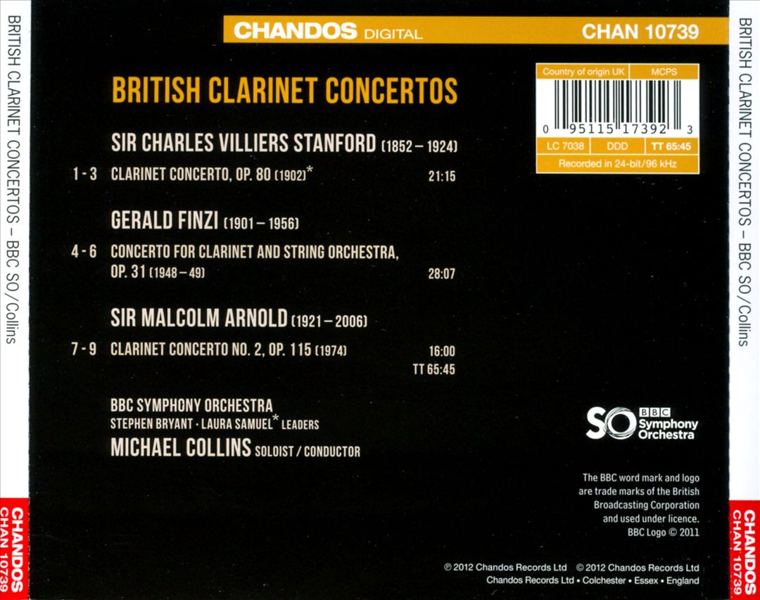 British Clarinet Concertos: Stanford, Finzi, Arnold cover art