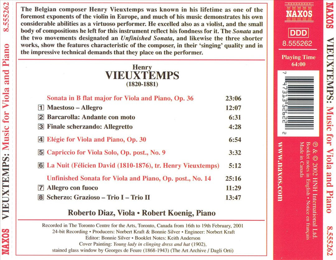 Henry Vieuxtemps: Music for Viola and Piano cover art