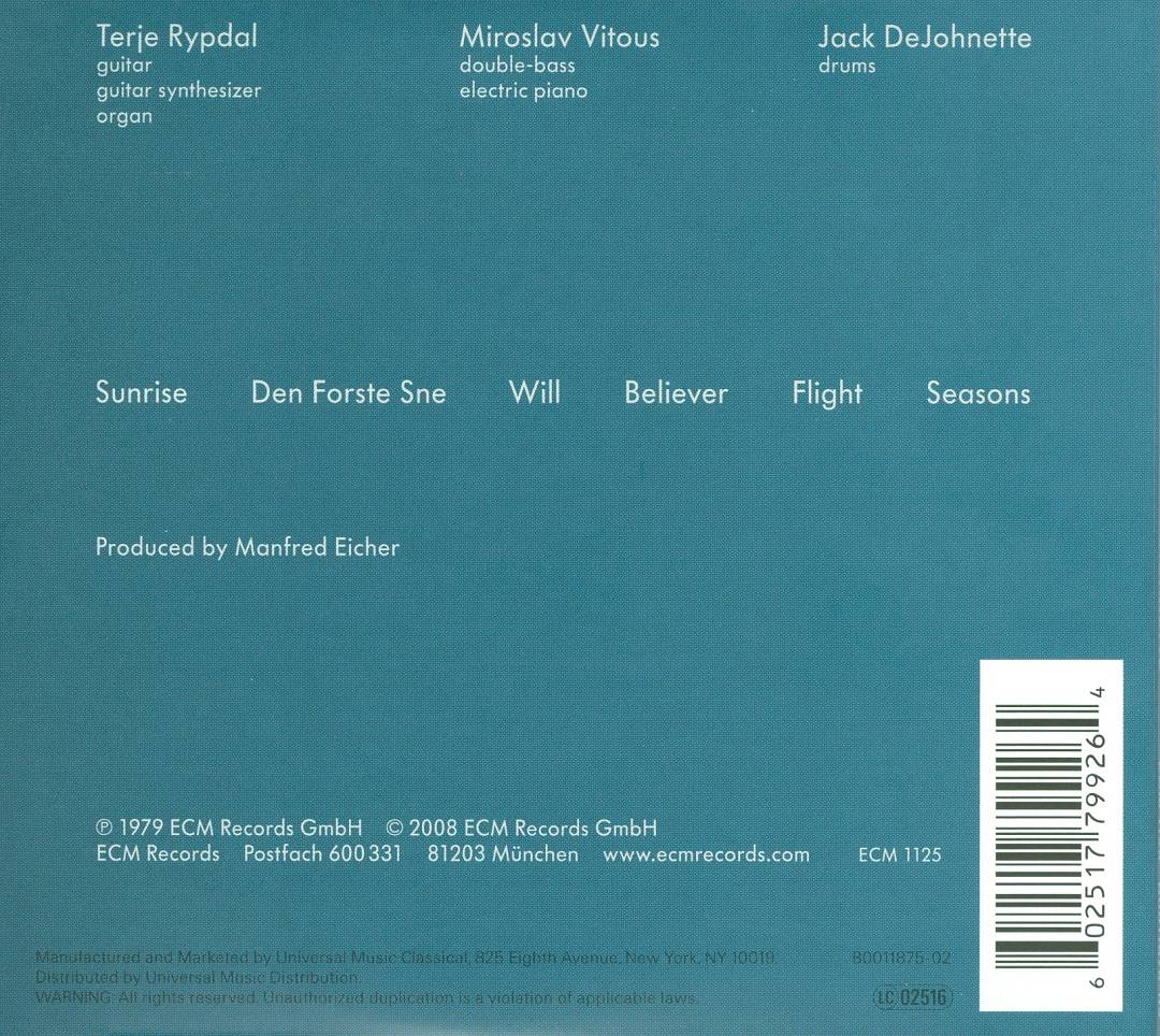 Terje Rypdal/Miroslav Vitous/Jack DeJohnette cover art
