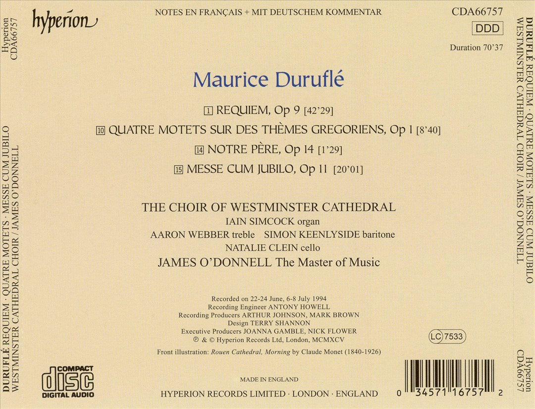 Duruflé: Requiem; Mass 'Cum Jubilo' cover art