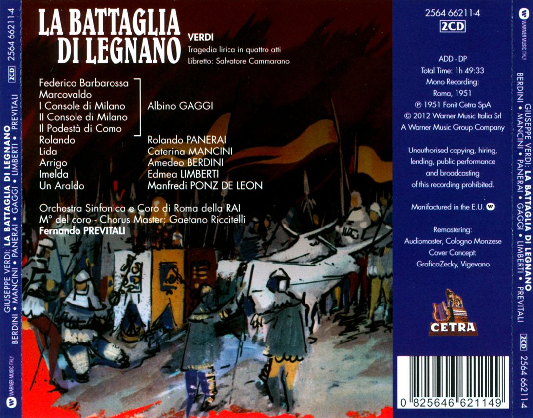 Verdi: La Battaglia di Legnano cover art