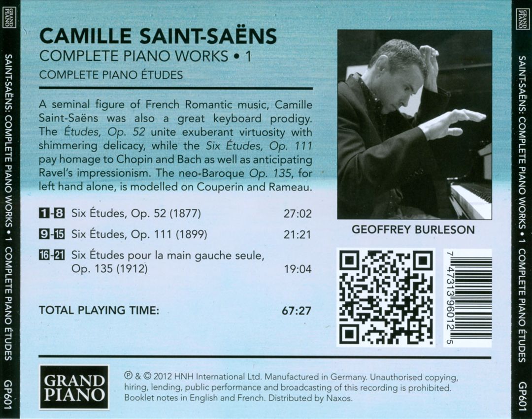 Saint-Saëns: Complete Piano Works, Vol. 1 cover art
