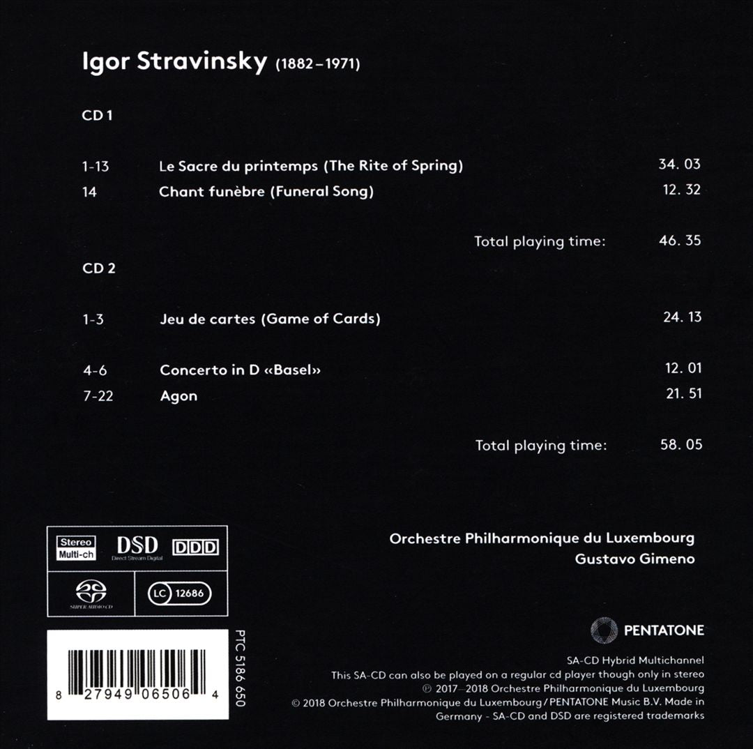 Stravinsky: The Rite of Spring; Funeral Song; Game of Cards; Concerto in D "Basel"; Agon cover art
